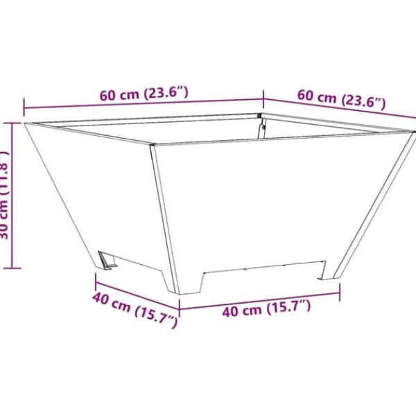Clearance Eldstad i fyrkantig design - Vedeldad eldstad | Färg: Svart | Storlek: 60x60x30 cm Vedeldade Kaminer
