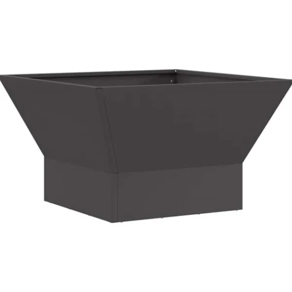 Eldstad i fyrkantig design - Bärbar och rostbeständig | Färg: Svart | Storlek: 60x60x35 cm