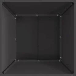 Eldstad i fyrkantig design - Bärbar och rostbeständig | Färg: Svart | Storlek: 60x60x35 cm