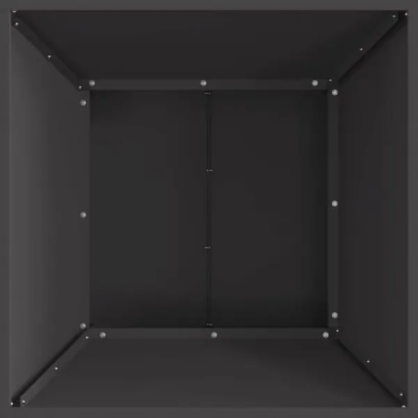 Eldstad i fyrkantig design - Bärbar och rostbeständig | Färg: Svart | Storlek: 60x60x35 cm