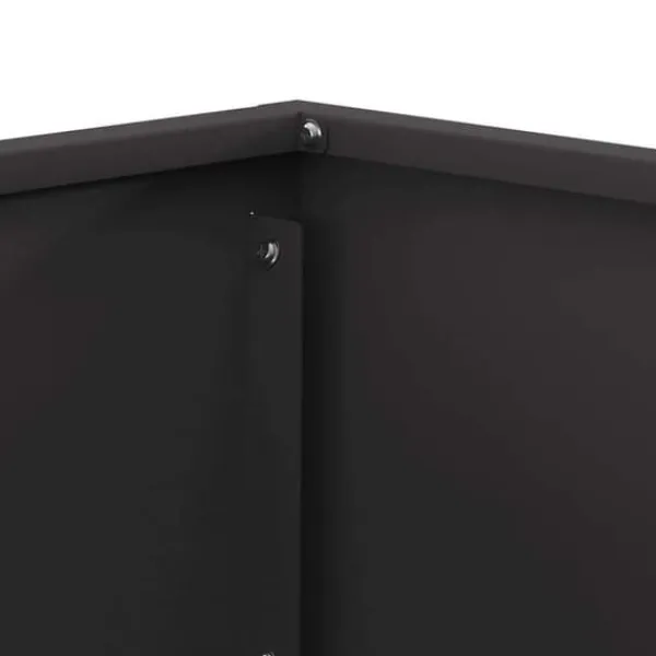 Eldstad i fyrkantig design - Bärbar och rostbeständig | Färg: Svart | Storlek: 60x60x35 cm