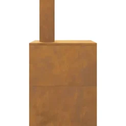 Sale Eldstad i väderbeständigt stål | Storlek: 80x50x96 cm | Färg: Brun Öppna Spisar