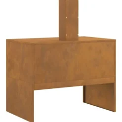 Sale Eldstad i väderbeständigt stål | Storlek: 80x50x96 cm | Färg: Brun Öppna Spisar