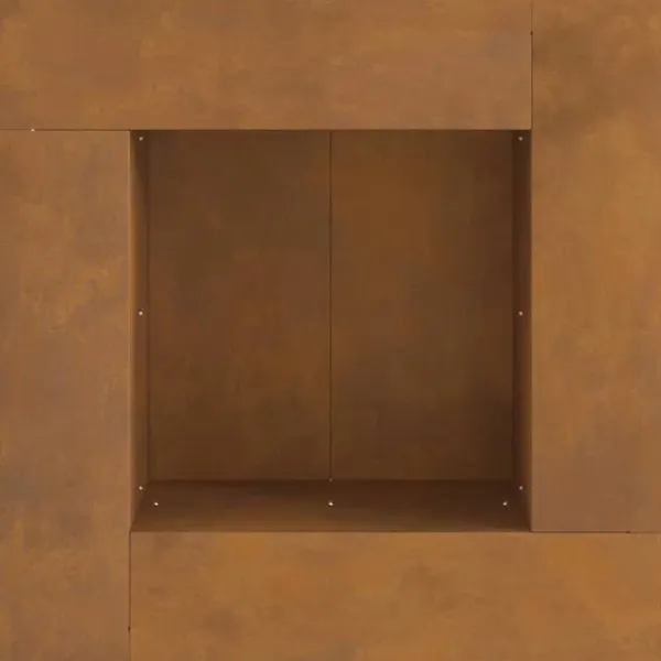 New Eldstad i väderbeständigt stål - Fyrkantig utomhuslösning | Storlek: 60x60x30 cm | Färg: Grafit Öppna Spisar