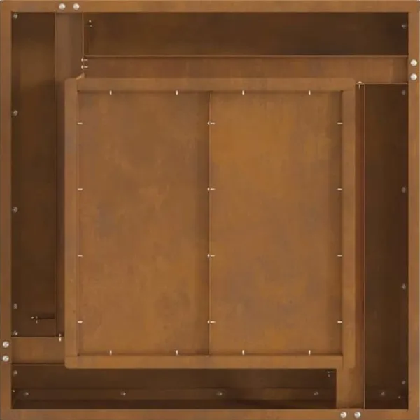 New Eldstad i väderbeständigt stål - Fyrkantig utomhuslösning | Storlek: 60x60x30 cm | Färg: Grafit Öppna Spisar