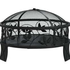 New Eldstad med eldgaffel 50 cm XXL stål Öppna Spisar