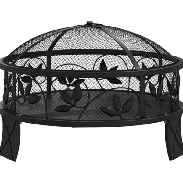 New Eldstad med eldgaffel 50 cm XXL stål Öppna Spisar