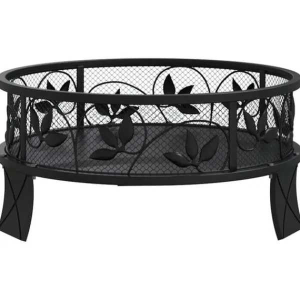 New Eldstad med eldgaffel 50 cm XXL stål Öppna Spisar