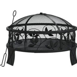 vidaXL Eldstad med eldgaffel 50 cm XXL stål
