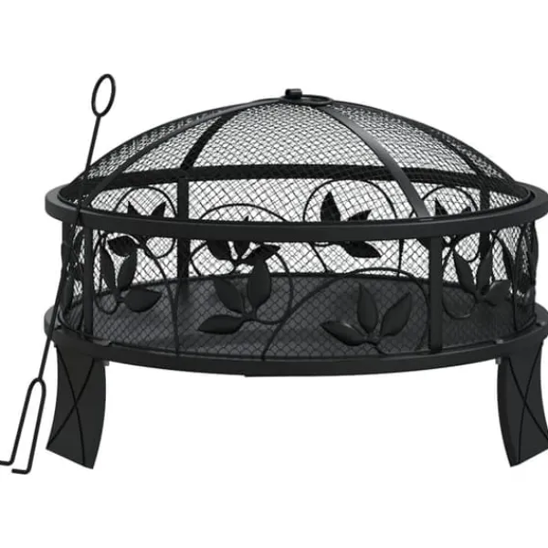 vidaXL Eldstad med eldgaffel 50 cm XXL stål