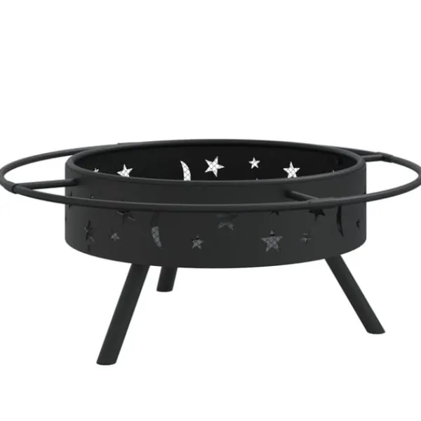 vidaXL Eldstad med eldgaffel 70 cm XXL stål