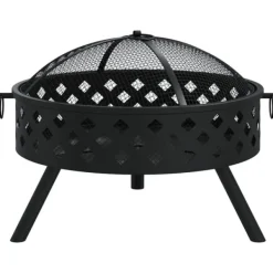 vidaXL Eldstad med eldgaffel 58 cm XXL stål