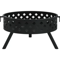 vidaXL Eldstad med eldgaffel 58 cm XXL stål