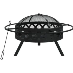 vidaXL Eldstad med eldgaffel 70 cm XXL stål