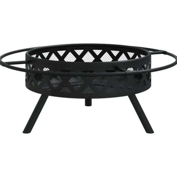 vidaXL Eldstad med eldgaffel 70 cm XXL stål