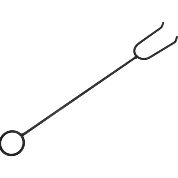 Eldstad med nätlock och eldgaffel - Utomhus eldstad i stål | Storlek: 70 cm | Färg: Svart