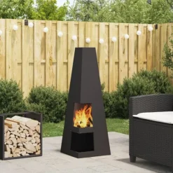 Sale Eldstad Svart 35 x 35 x 100 cm Stål Vedeldade Kaminer