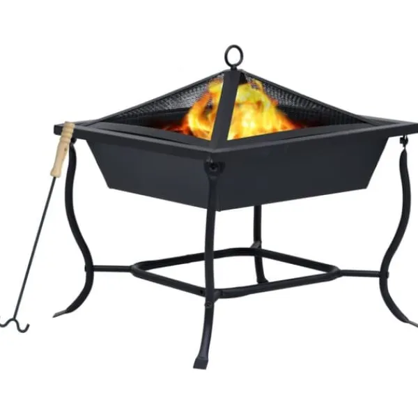 Discount Eldstad svart 42x42x45 cm stål - Eldstad - Eldgrop - Home & Living Öppna Spisar