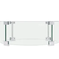 Online Eldstad Vindskydd, 435 x 170 mm glasflamskydd, 6 mm härdat glas, för propan, gas, utomhus, uteplats, bakgård Tillbehör Till Vedeldade Kaminer & Öppna Spisar