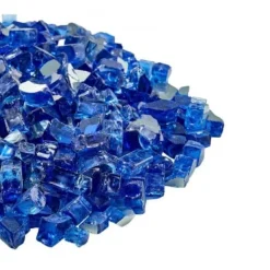 New Eldstadsglas, Reflekterande krossat glas 12,7 mm, Koboltblå, Härdat glas Tillbehör Till Vedeldade Kaminer & Öppna Spisar
