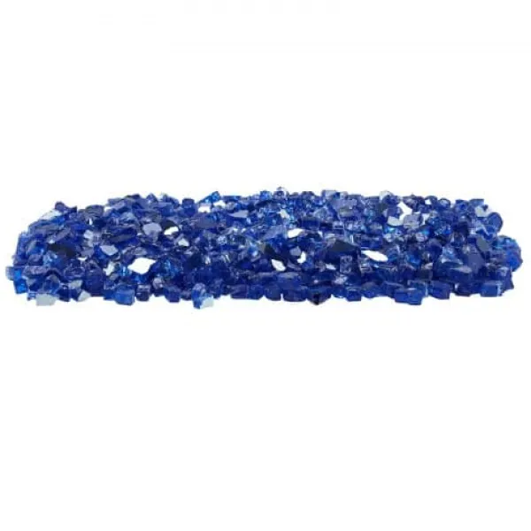 New Eldstadsglas, Reflekterande krossat glas 12,7 mm, Koboltblå, Härdat glas Tillbehör Till Vedeldade Kaminer & Öppna Spisar
