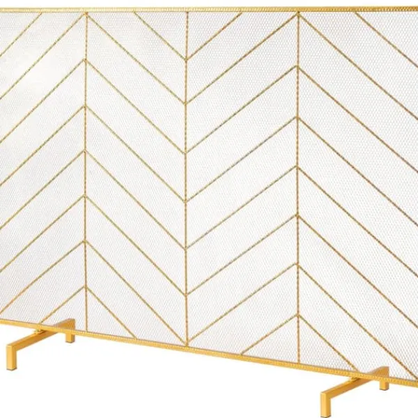 Hot Eldstadsskärm Enkelpanel, Stark Iron Mesh, 980(L)x758(H)MM, Gnistskydd, Enkel installation, Fristående brandstängsel. Tillbehör Till Vedeldade Kaminer & Öppna Spisar