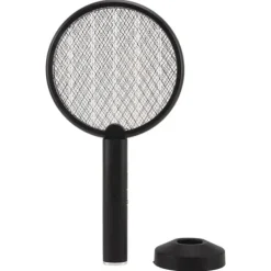 Outlet Electric Bug Swatter USB Laddning Rund Flugdödare för Courtyard Kitchen Svart Flugsmällor
