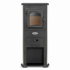 Elegant 8,5 kW Allt-i-ett vedspis - Effektiv uppvärmning för upp till 85 m² Vedeldade Kaminer