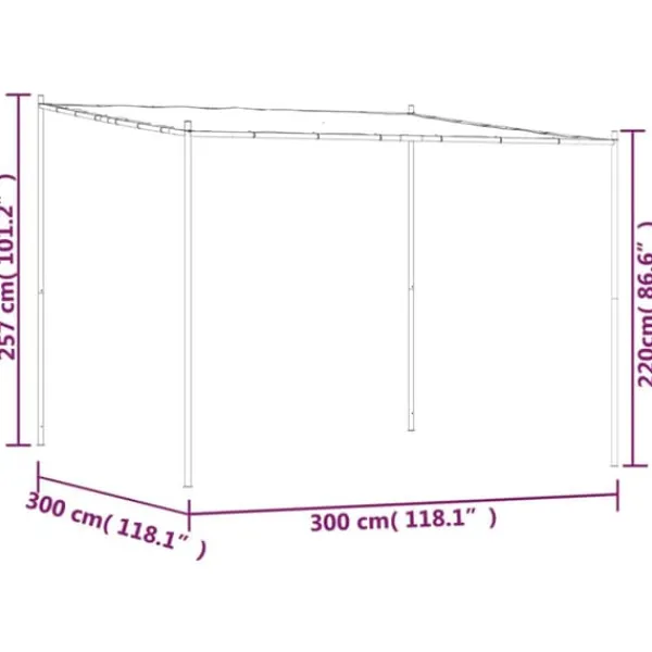 Best Elegant beige paviljong 3x3 m med stålram och vattentåligt tyg | Färg: Beige | Storlek: 3x3 m Valvbågar, Spaljéer, Bersåer & Pergolor
