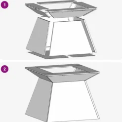 Elegant eldstad i matt svart stål - Perfekt för utomhusbruk | Storlek: 60x60x50 cm Öppna Spisar