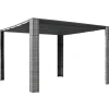 Elegant paviljong med tak i PE-rotting | Färg: Grå och Antracit | Storlek: 300x300x220 cm