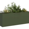 Outlet Elegant planteringskärl i olivgrön kallvalsad stål | Storlek: 200x40x80 cm Krukor & Växtbehållare