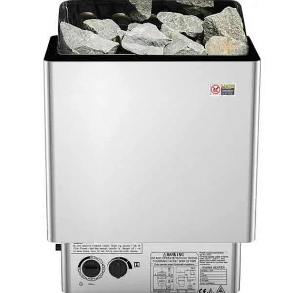 Elektrisk Bastuvärmare 8KW, Inbyggd kontroll, Rostfritt stål, lämplig för 8-12 m³HomeSpa