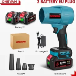 Best Elektrisk Blåsare, 300000RPM Motor, 350M/S Luftflöde,2 Batteriuppsättning Trädgårdsmaskiner