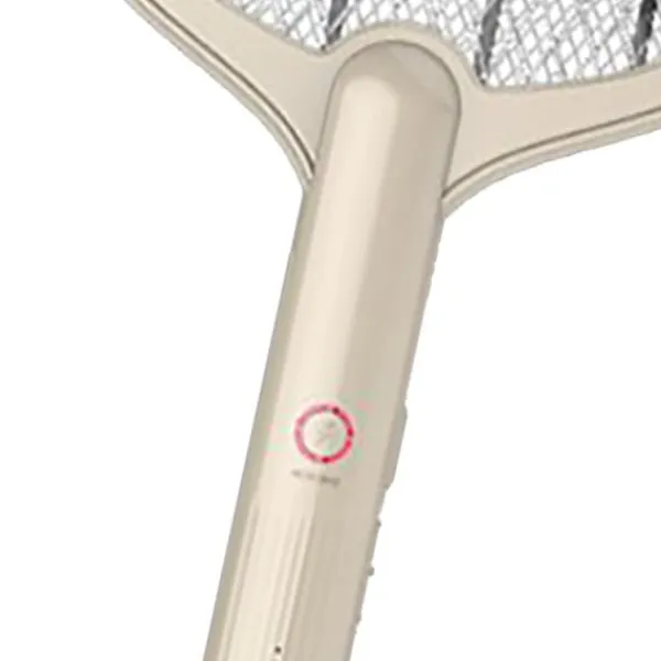 Elektrisk 2-i-1 USB uppladdningsbar flugsmäll med 3-lagers mesh - vit