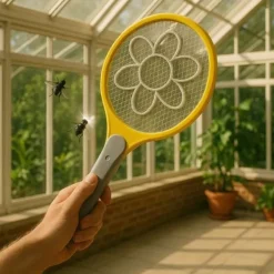 Hot Elektrisk Myggracket med Batteri XL-format 48 cm Högspänningsgaller för Insekter Flugsmällor