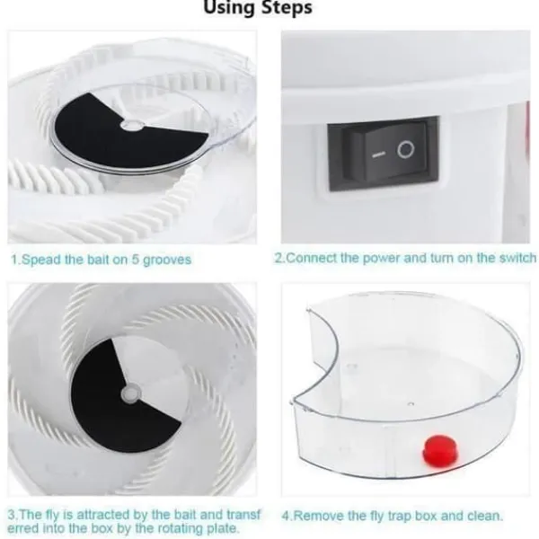 Discount Elektrisk rotation Automatisk mute flugfälla-enhet med fångstmat USB-kabel-CY G019A JET1618 Skadedjursfällor