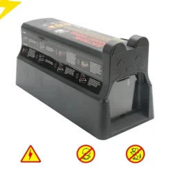New Elektrisk råttfälla - Elektronisk mus- och råttfälla - 220V 60Hz - Elchock 7000V - Adapter 6V/1A - Plast - Svart Skadedjursfällor