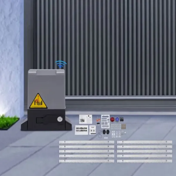 Elektrisk skjutgrindsöppnare - MD370/MD550/MD750 - 220V - 370–750 W - 6 m skena - upp till 800–1600 kg - Ljusgul