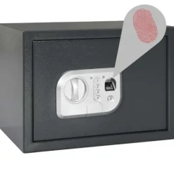 Hot Elektroniskt digitalt skåp med fingeravtryckslås | Färg: Mörkgrå | Storlek: 25x35x25 cm Kassaskåp