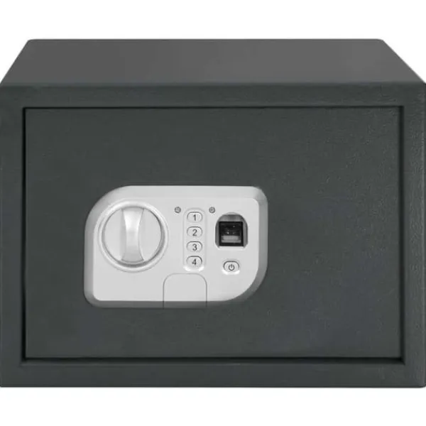 Hot Elektroniskt digitalt skåp med fingeravtryckslås | Färg: Mörkgrå | Storlek: 25x35x25 cm Kassaskåp