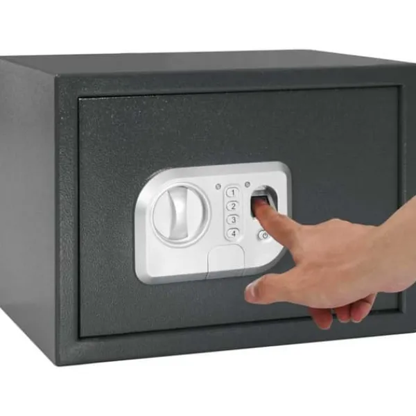 Hot Elektroniskt digitalt skåp med fingeravtryckslås | Färg: Mörkgrå | Storlek: 25x35x25 cm Kassaskåp