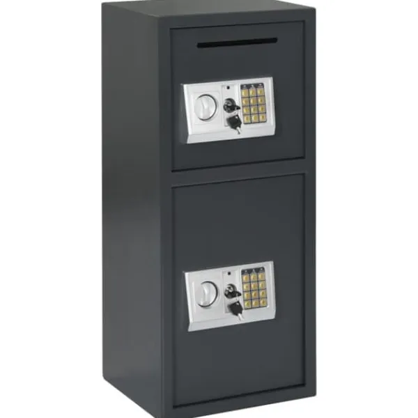 Sale Elektroniskt Digitalt Valv Mörkgrå 35x31x80 cm Stål Kassaskåp