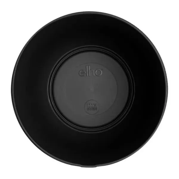 New ELHO Blomkruka Jazz Rund - Svart - Ø 26 x H 24 cm - Inomhus - 100% återvunnen Krukväxter Inomhus