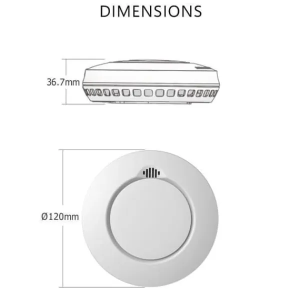 Outlet ELRO ansluter FZ5002R trådlös rökdetektor med värmesensor - 6 delar Rök- & Koloxiddetektorer