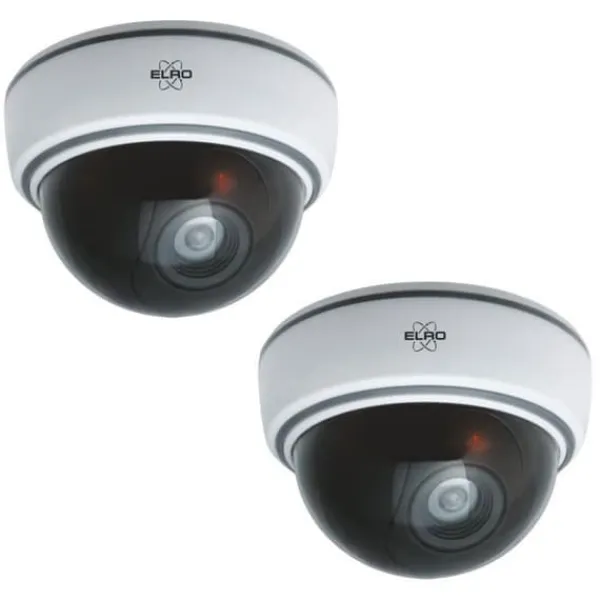 Best ELRO CDD15F Indoor Dummy Dome Kamera - Blixt - 2 Pack Falska Övervakningskameror