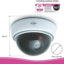 Best ELRO CDD15F Indoor Dummy Dome Kamera - Blixt - 2 Pack Falska Övervakningskameror
