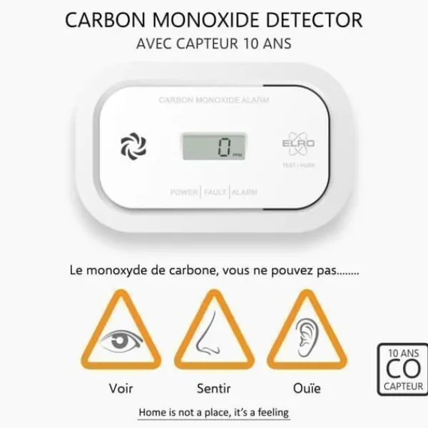 Discount ELRO FC5003 kolmonoxiddetektor - 10 års sensor - med display Rök- & Koloxiddetektorer