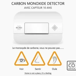 Outlet ELRO FF0404 Set med 2 CO-rökdetektorer med 1,2 m hårt skydd Rök- & Koloxiddetektorer