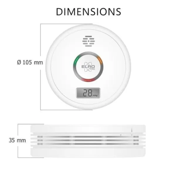 ELRO Pro PK4910 kolmonoxiddetektor - automatiskt självtest - 10 års batteri